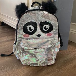 Justice flip sequence panda backpack